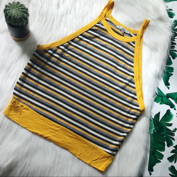 Charlotte Russe Tops - EUC Charlotte Russe Striped High Neck Tank Top